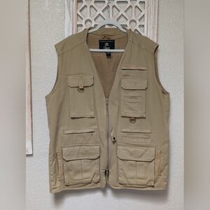 Vintage Orvis men's XL fishing vest khaki lined 100% cotton vented outdoors